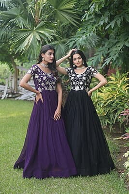 B058: Designer Sequins Long Frock
