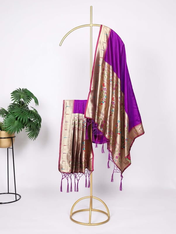 B468: Designer Soft Silk Paithani Duppata