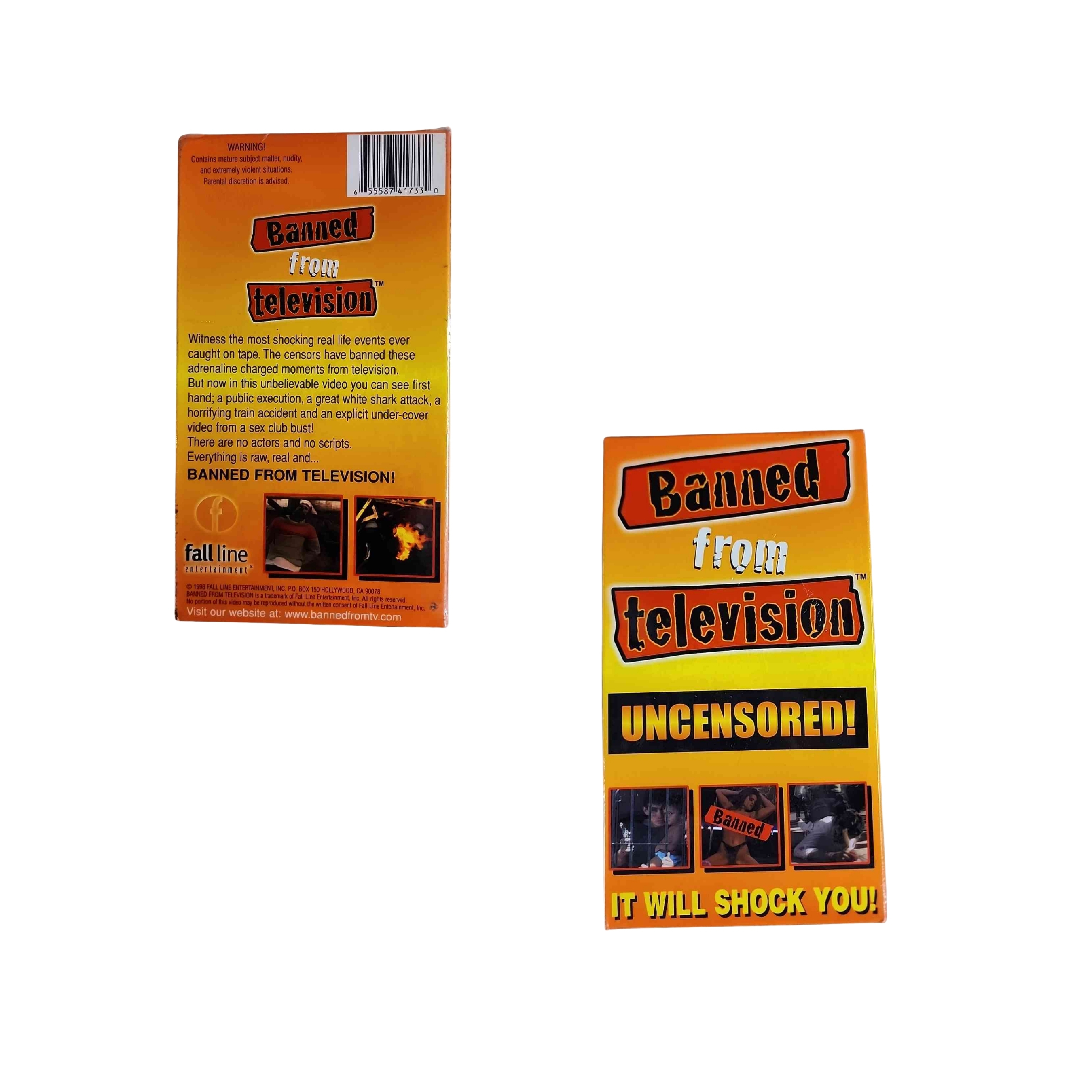 Banned From Television VHS Uncensored - Case of 50 Units - Factory Sealed Original - Retail $12.99 | Liquidation Price $1.50 Each Banned From Television VHS Uncensored - Case of 50 Units - Factory Sealed Original - Retail $12.99 | Liquidation Price $1.50 Each