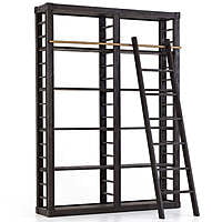 Boise Solid Wood Library Bookshelf with Ladder Boise Solid Wood Library Bookshelf with Ladder
