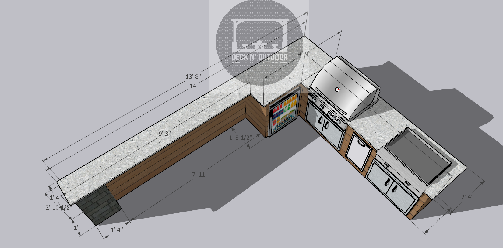 14'x8' L-Shape Grill Station & Bar + BLAZE Equipment 14'x8' L-Shape Grill Station & Bar + BLAZE Equipment