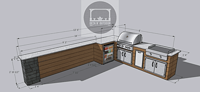 14'x8' L-Shape Grill Station & Bar + BLAZE Equipment 14'x8' L-Shape Grill Station & Bar + BLAZE Equipment