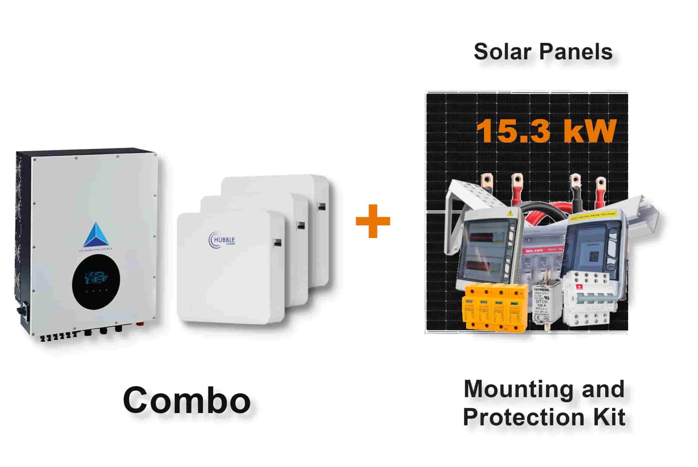 12.0 kW Blue Mountain 3-Phase Hybrid - HUBBLE Combo, c/w 3 x 10.0 kWh Lithium Batteries