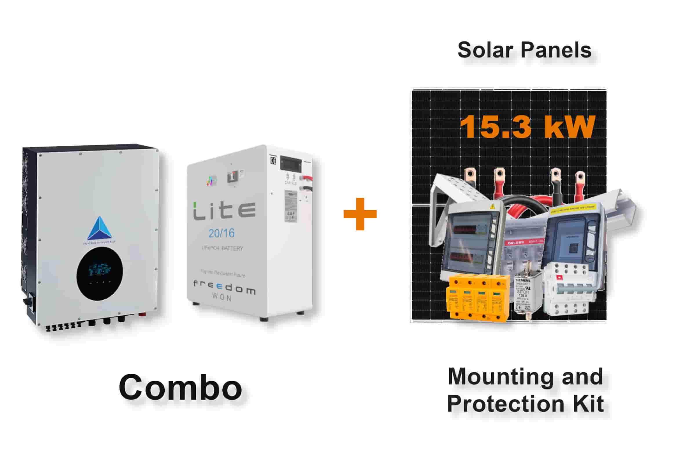 12.0 kW Blue Mountain 3-Phase Hybrid - FREEDOM WON Combo, c/w 20.0 kWh Lithium Battery