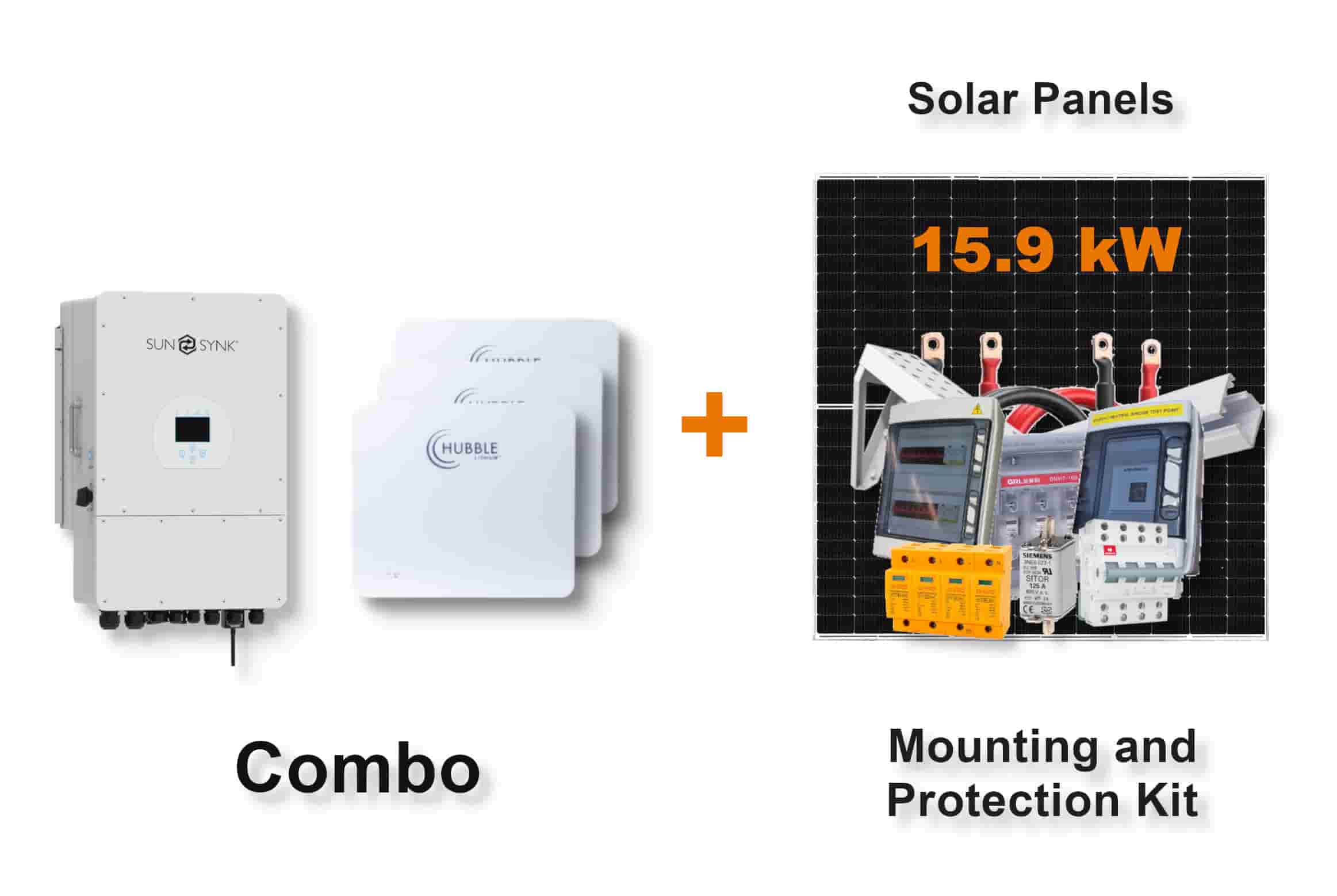 12.0 kW SUNSYNK 3-Phase Hybrid - HUBBLE Combo, c/w 3x 10.0 kWh Lithium Batteries