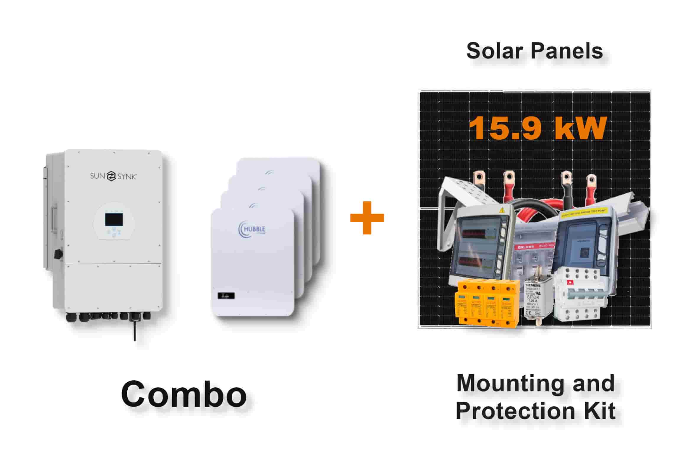 12.0 kW SUNSYNK 3-Phase Hybrid - HUBBLE Combo, c/w 4x 5.12 kWh Lithium Batteries