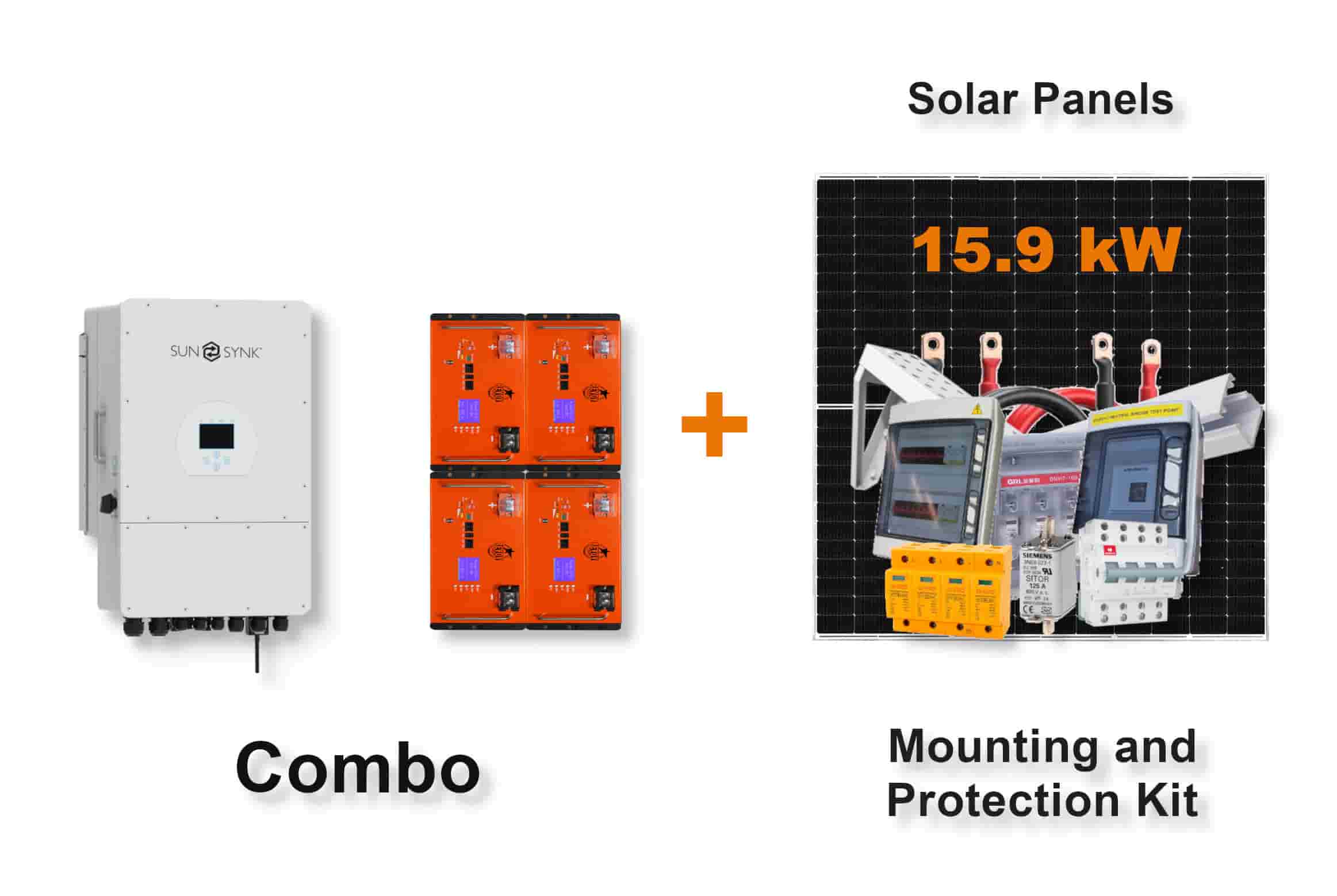 12.0 kW SUNSYNK 3-Phase Hybrid - REVOV Combo, c/w 4x 5.12 kWh Lithium Batteries