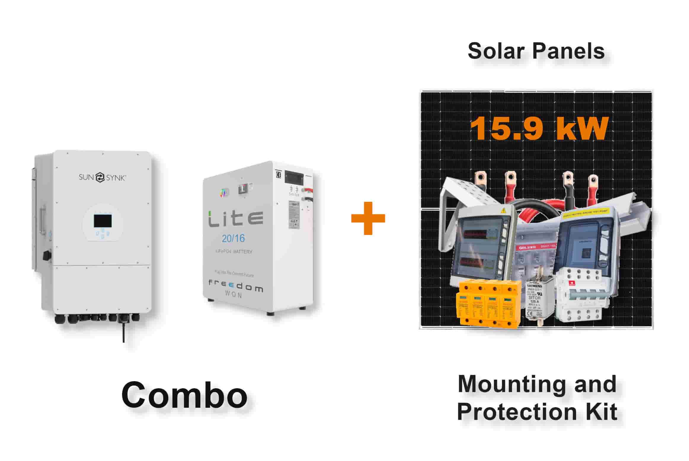 12.0 kW SUNSYNK 3-Phase Hybrid - FREEDOM WON Combo, c/w 20 kWh Floor Standing Lithium Battery
