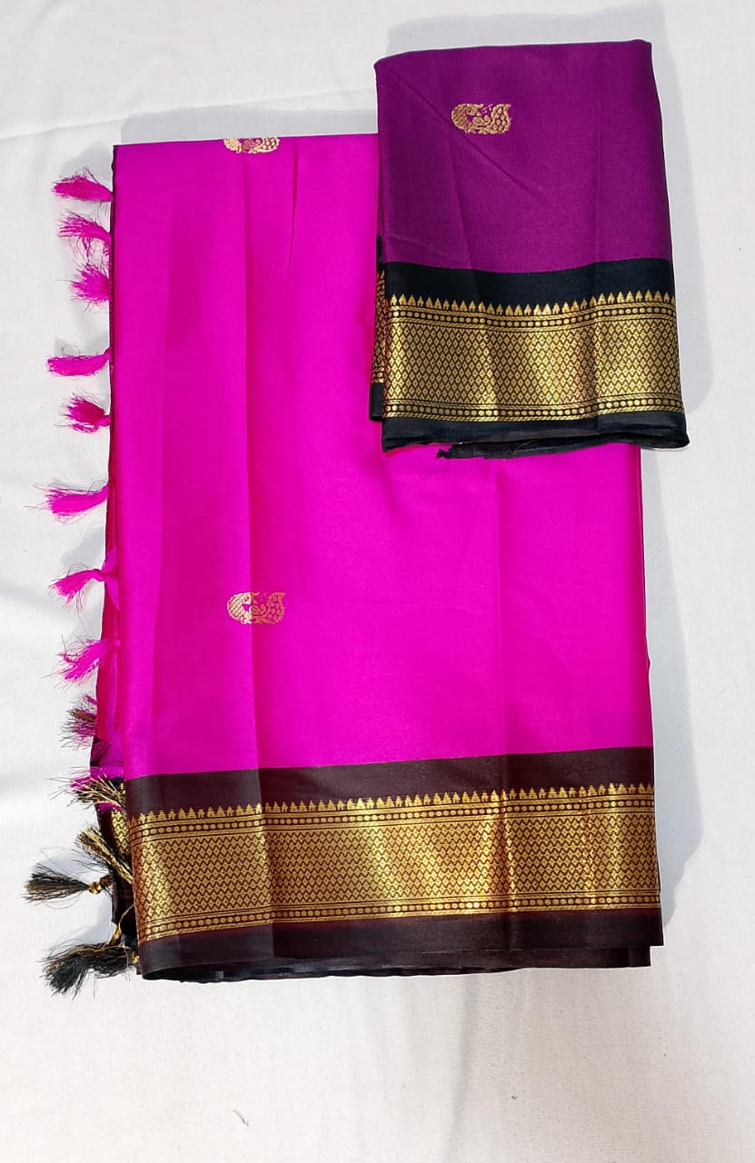 C153: Ready To Ship Beautiful Soft Silk Saree With Unstitched Blouse