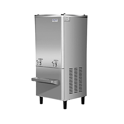Side profile of the sleek and durable Voltas Stainless Steel Water Cooler PSS 150/150.