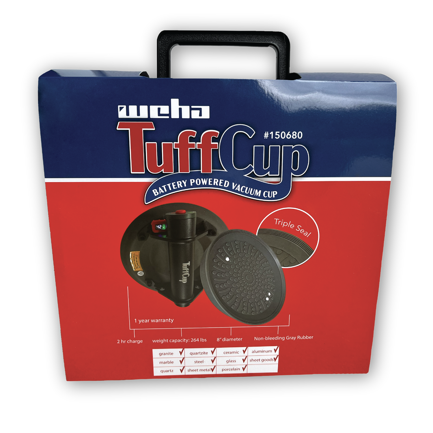 Weha TuffCup Battery Powered Vacuum Cup - 8" Weha TuffCup Battery Powered Vacuum Cup - 8"