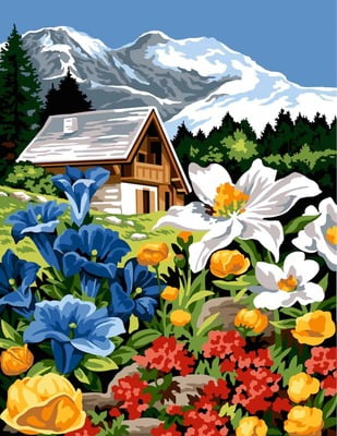Primo piano di fiori di montagna