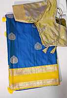 D178: Ready To Ship Beautiful Soft Silk Saree With Stitched Blouse