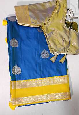 D178: Ready To Ship Beautiful Soft Silk Saree With Stitched Blouse