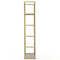 Modesto Golden Iron Frame Bookshelf with Glass Top Modesto Golden Iron Frame Bookshelf with Glass Top