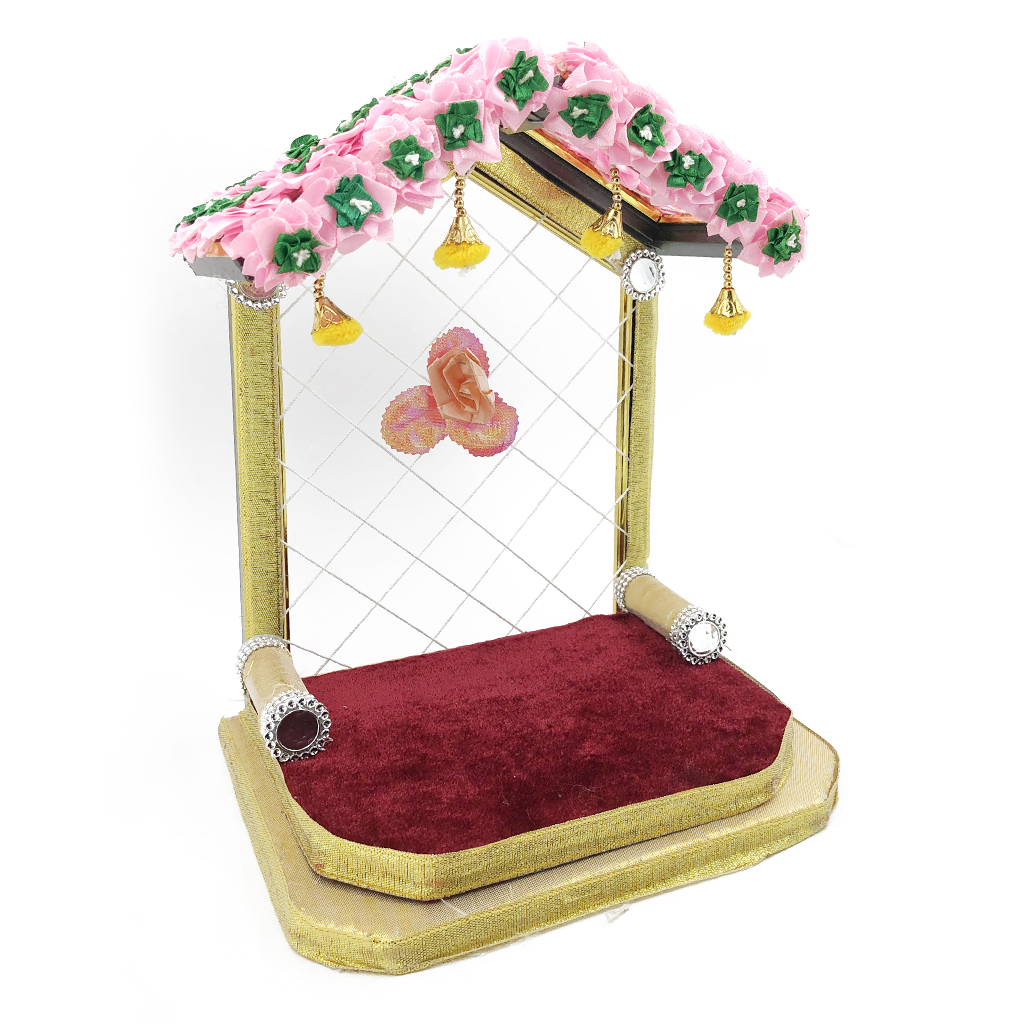 Laddu Gopal Singhasan Pink Flower Laddu Gopal Singhasan Pink Flower