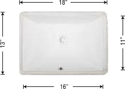 Rectangle Vanity 1611 - White Rectangle Vanity 1611 - White