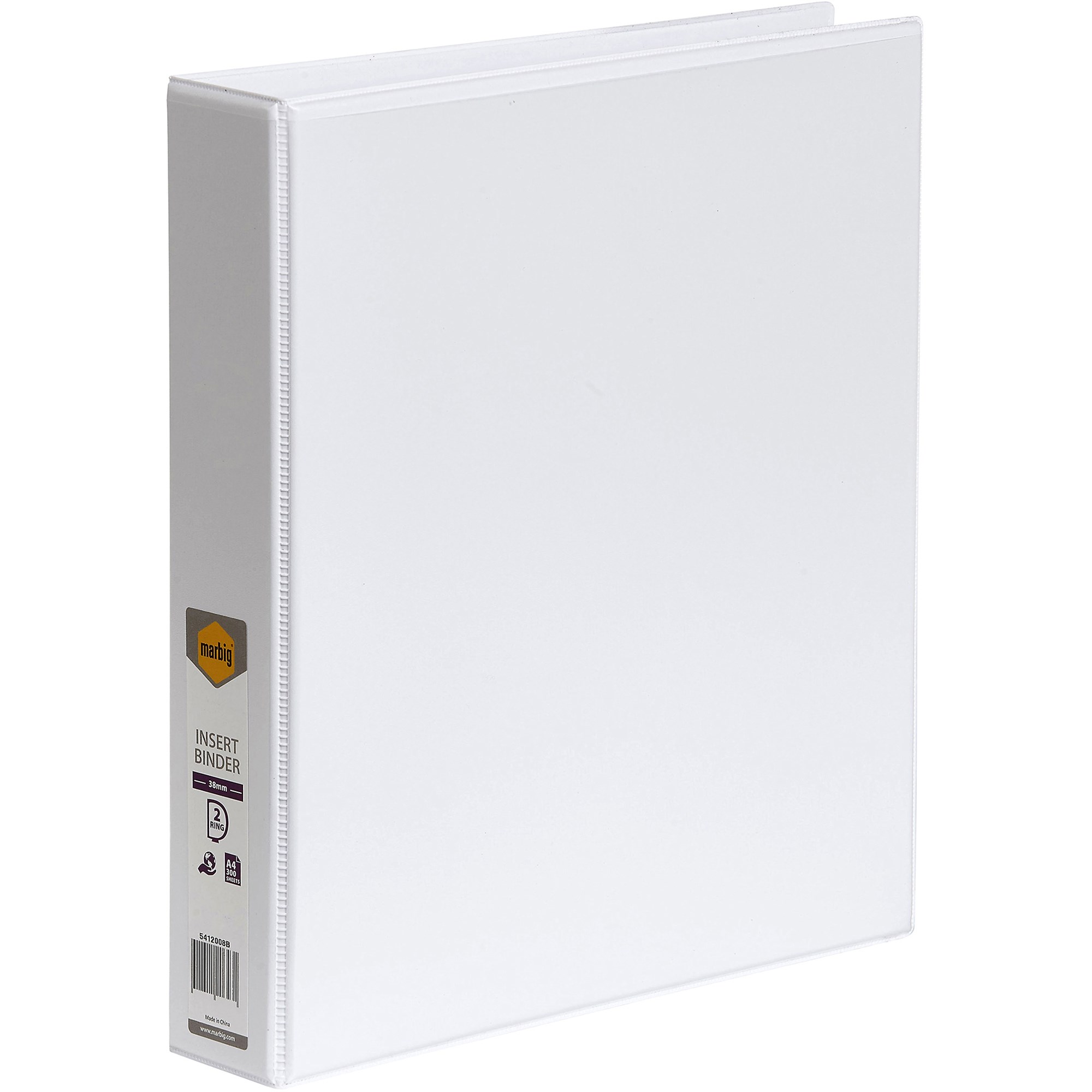 Marbig Clearview Insert Binder A4 2D Ring 38mm White