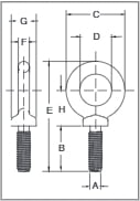 Crosby, M-279, Forged Machinery Shoulder Nut Eye Bolts - Metric