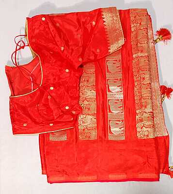 D189: Ready To Ship Beautiful Saree With Stitched Blouse