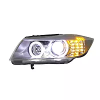 E90 3 Series OEM Style Round Ring Headlights (2005–2012 | Halogen Only)