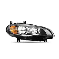 E71 X6 Facelift Style LED Headlights w/Etched DTM Rings (2008–2013)