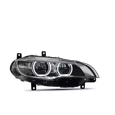 E71 X6 Facelift Style LED Headlights w/Etched DTM Rings (2008–2013)