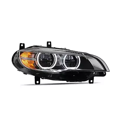 E71 X6 Facelift Style LED Headlights w/Etched DTM Rings (2008–2013)