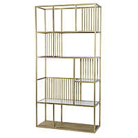Modesto Golden Iron Frame Bookshelf with Glass Top Modesto Golden Iron Frame Bookshelf with Glass Top