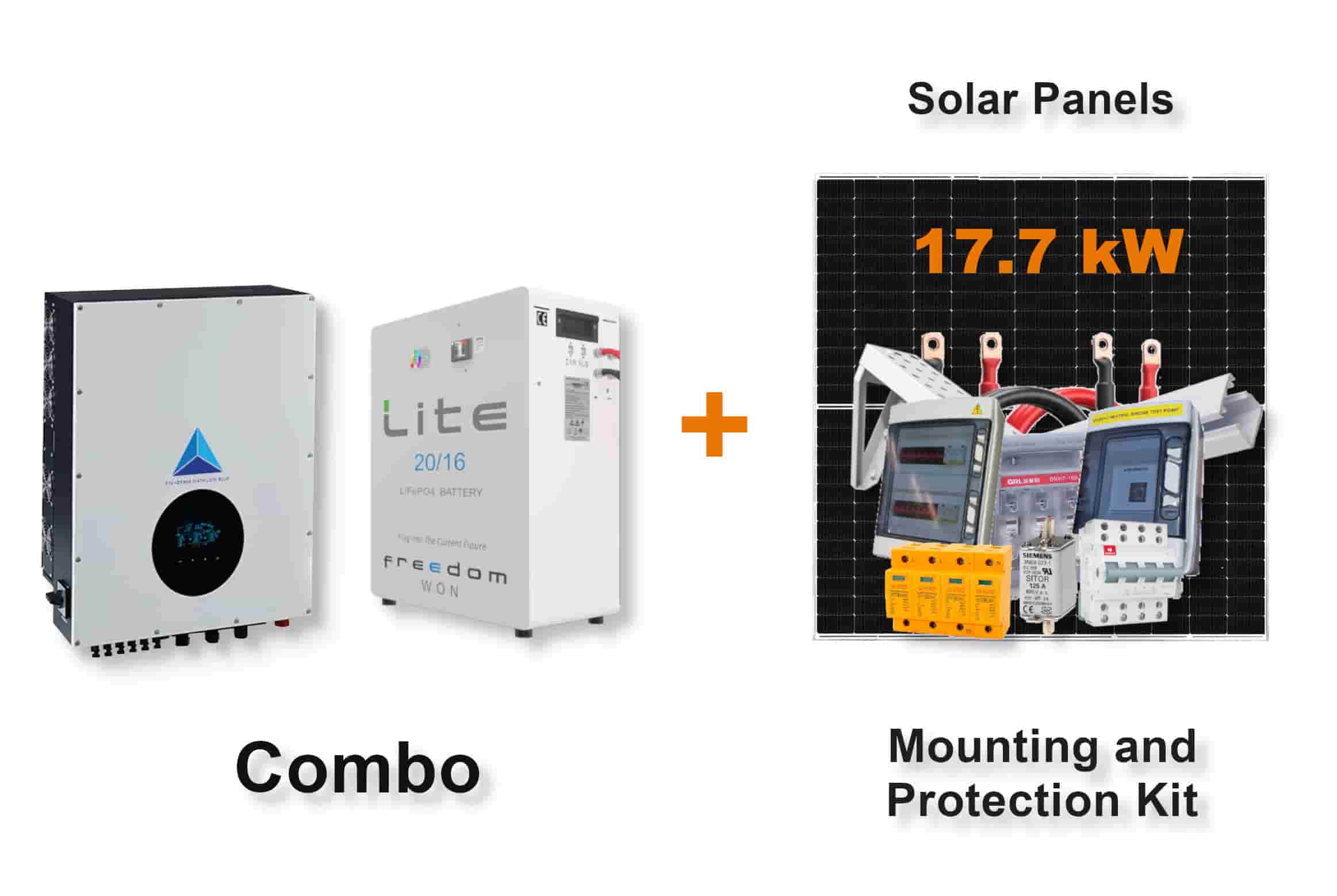 12.0 kW Blue Mountain 3-Phase Hybrid - FREEDOM WON Combo, c/w 20.0 kWh Lithium Battery