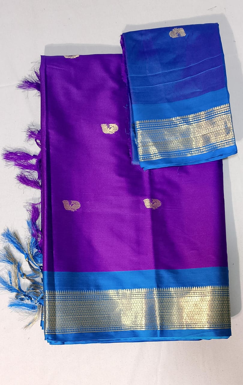 C155: Ready To Ship Beautiful Soft Silk Saree With Unstitched Blouse