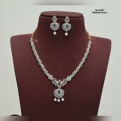 F13: Beautiful  Diamond Finish Necklace Set