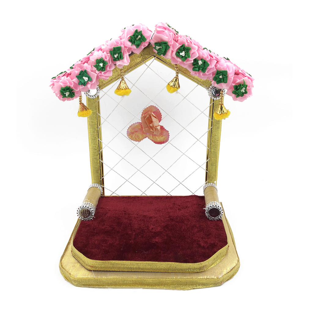 Laddu Gopal Singhasan Pink Flower Laddu Gopal Singhasan Pink Flower