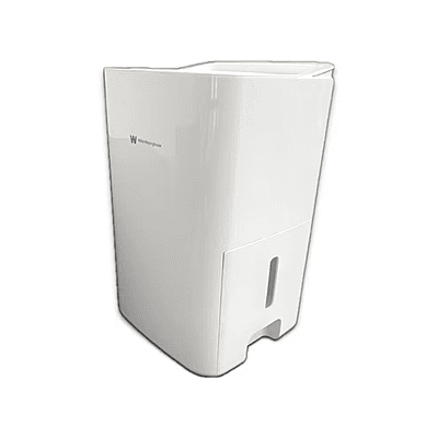 White Westinghouse AWHD123L- 12 Liters Dehumidifier side view White Westinghouse AWHD123L- 12 Liters Dehumidifier side view