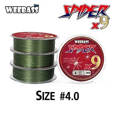 WEEBASS สายเอ็น - รุ่น SPIDER X9 100M (GREEN) (1 SPL) SIZE 4.0