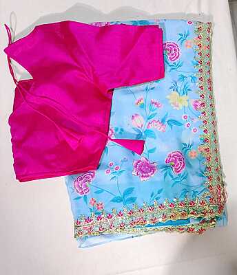 K203: Beautiful Georgette Saree With Stitched Blouse