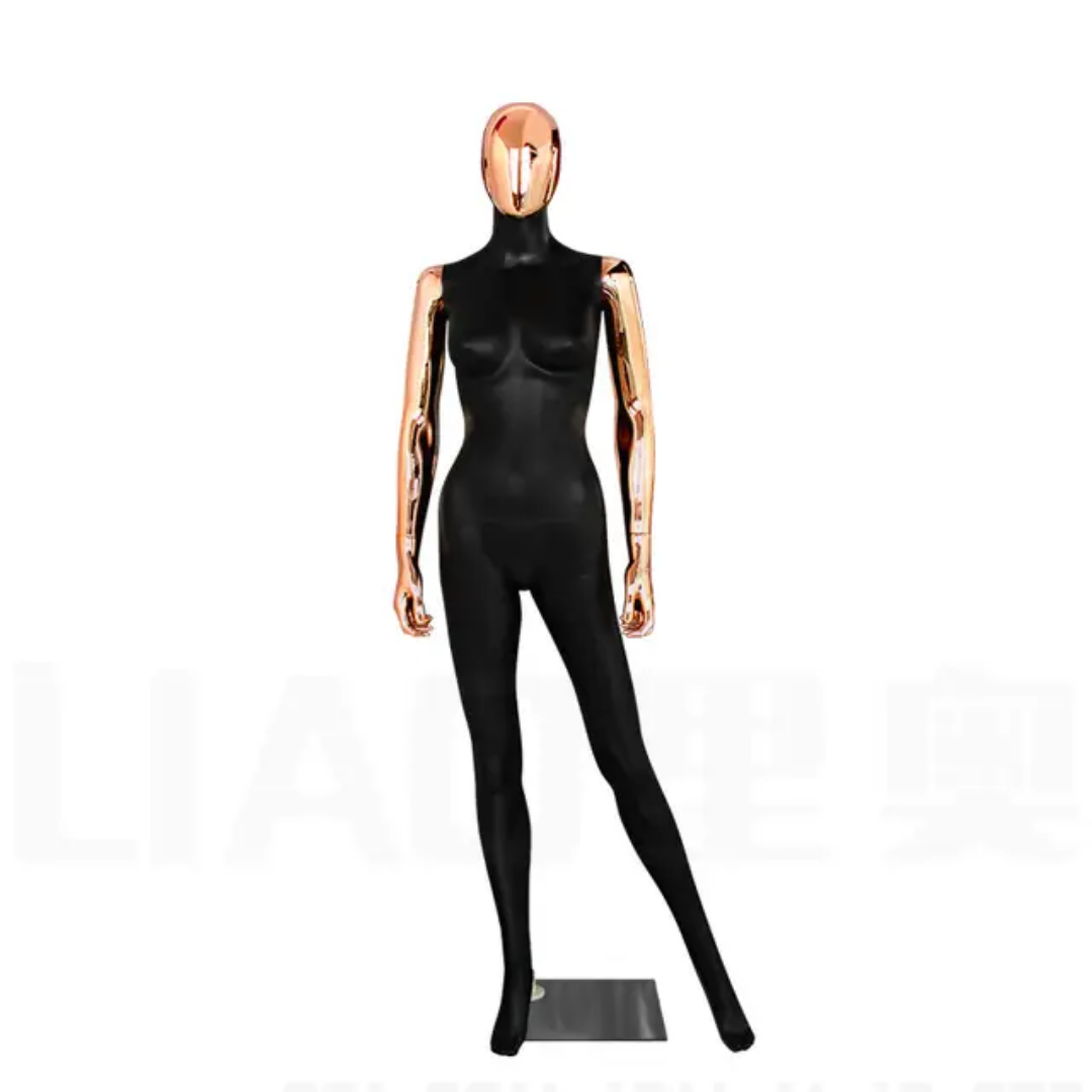 Size 8 Black and Rose Gold Female Mannequin - ABS Plastic Size 8 Black and Rose Gold Female Mannequin - ABS Plastic
