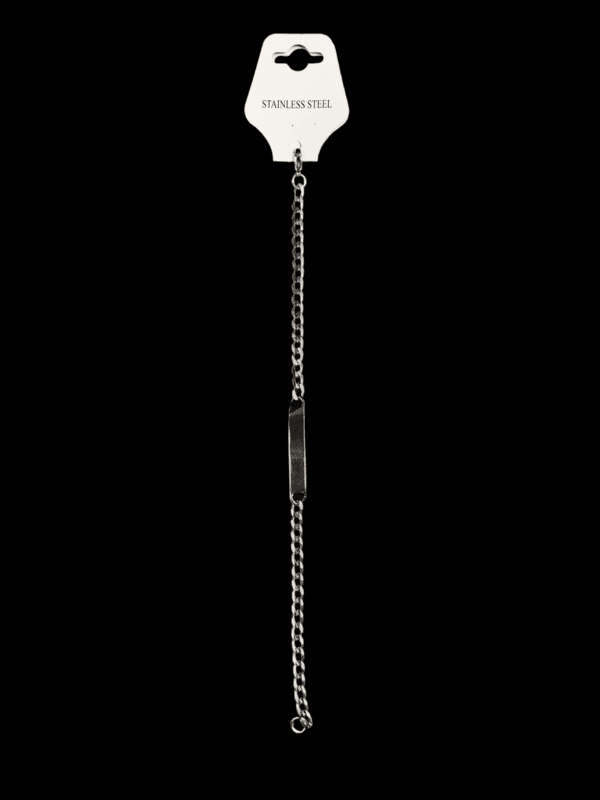 PULSERA ACERO CON PLACA 0.6cm