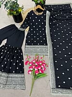 B162: Beautiful 3 PC Chinnon Plazzo Set