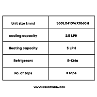 Specification of Blue star Water dispenser Bwd3fmcua with storage Cabinet