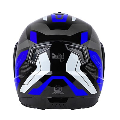 STEELBIRD SBA-7 ISS ROAD GLOSSY BLACK/BLUE C/V (M)