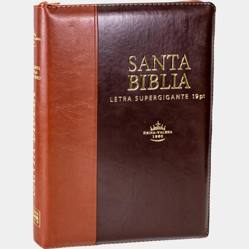 Santa Biblia, Letra Súper Gigante, Imitación Piel, Café Claro/ Café Oscuro Santa Biblia, Letra Súper Gigante, Imitación Piel, Café Claro/ Café Oscuro