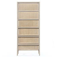 Moreno Solid Wood Bookshelf With Cane Back Moreno Solid Wood Bookshelf With Cane Back