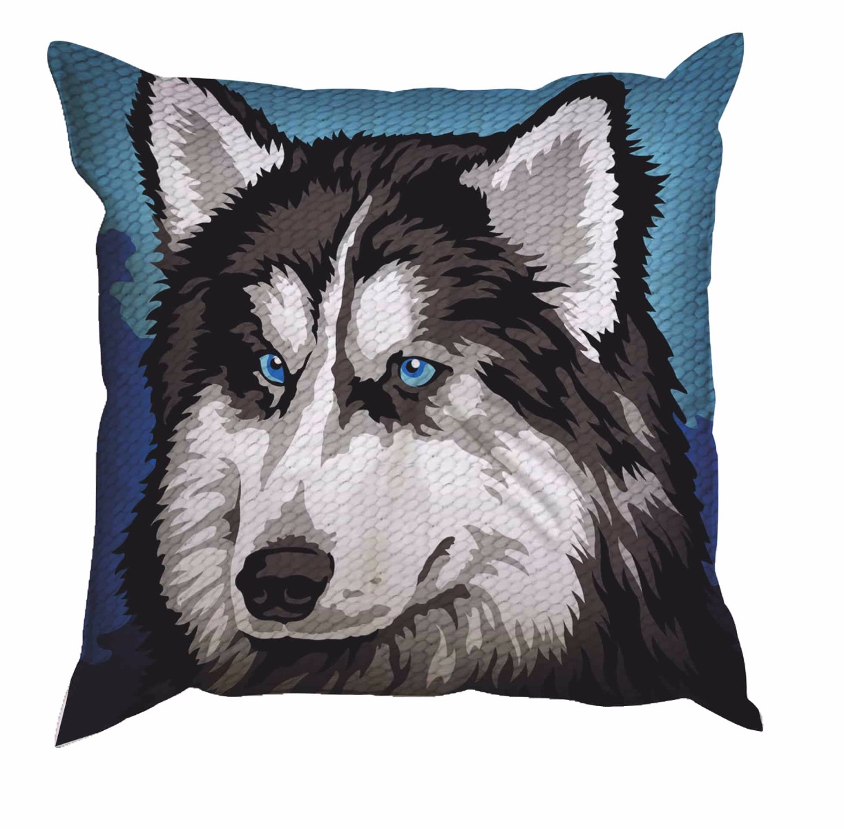 Husky - Cuscino da ricamare a mezzopunto su tela prestampata Husky - Cuscino da ricamare a mezzopunto su tela prestampata