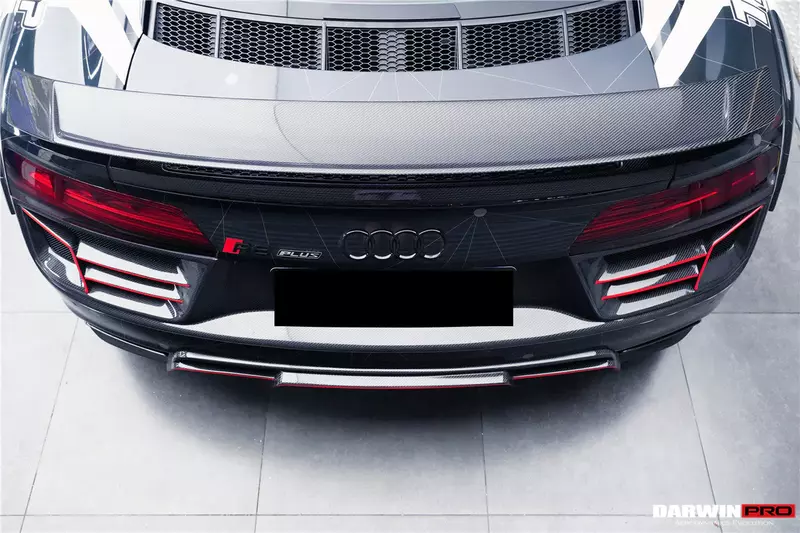 Audi R8 GEN2 V10 PLUS Coupe GT Style Carbon Fiber Trunk Wing w/ Base | Direct-Fit Rear Spoiler Audi R8 GEN2 V10 PLUS Coupe GT Style Carbon Fiber Trunk Wing w/ Base | Direct-Fit Rear Spoiler