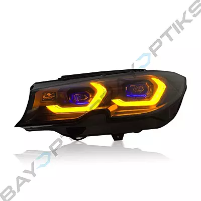 BMW G20 3 Series Laser Style LED Headlights White/Yellow (2019–2022 Non-Laser Only)