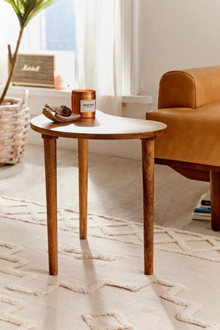 Unique Crescent Moon End Table - Solid Wood Half-Moon end Table for Accent Decor Unique Crescent Moon End Table - Solid Wood Half-Moon end Table for Accent Decor