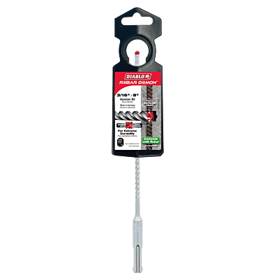 Diablo SDS-Plus 4-Cutter
Full Carbide Head
Hammer Drill Bit Diablo SDS-Plus 4-Cutter
Full Carbide Head
Hammer Drill Bit