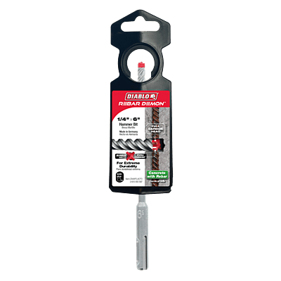 Diablo SDS-Plus 4-Cutter
Full Carbide Head
Hammer Drill Bit Diablo SDS-Plus 4-Cutter
Full Carbide Head
Hammer Drill Bit