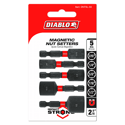 Diablo Magnetic Nut Setter Assorted 5pc Pack Diablo Magnetic Nut Setter Assorted 5pc Pack